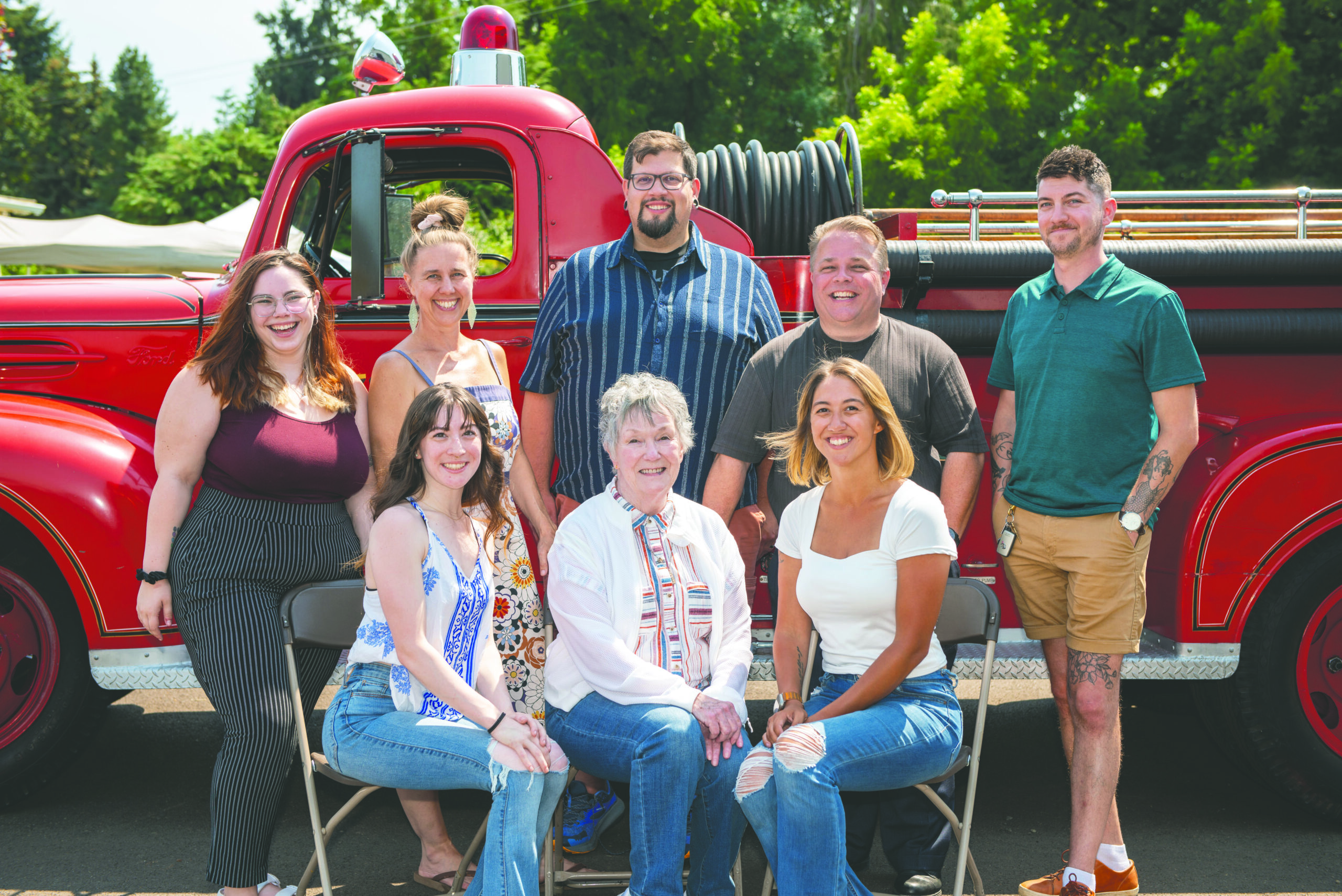 A group photo of the mountain times production team