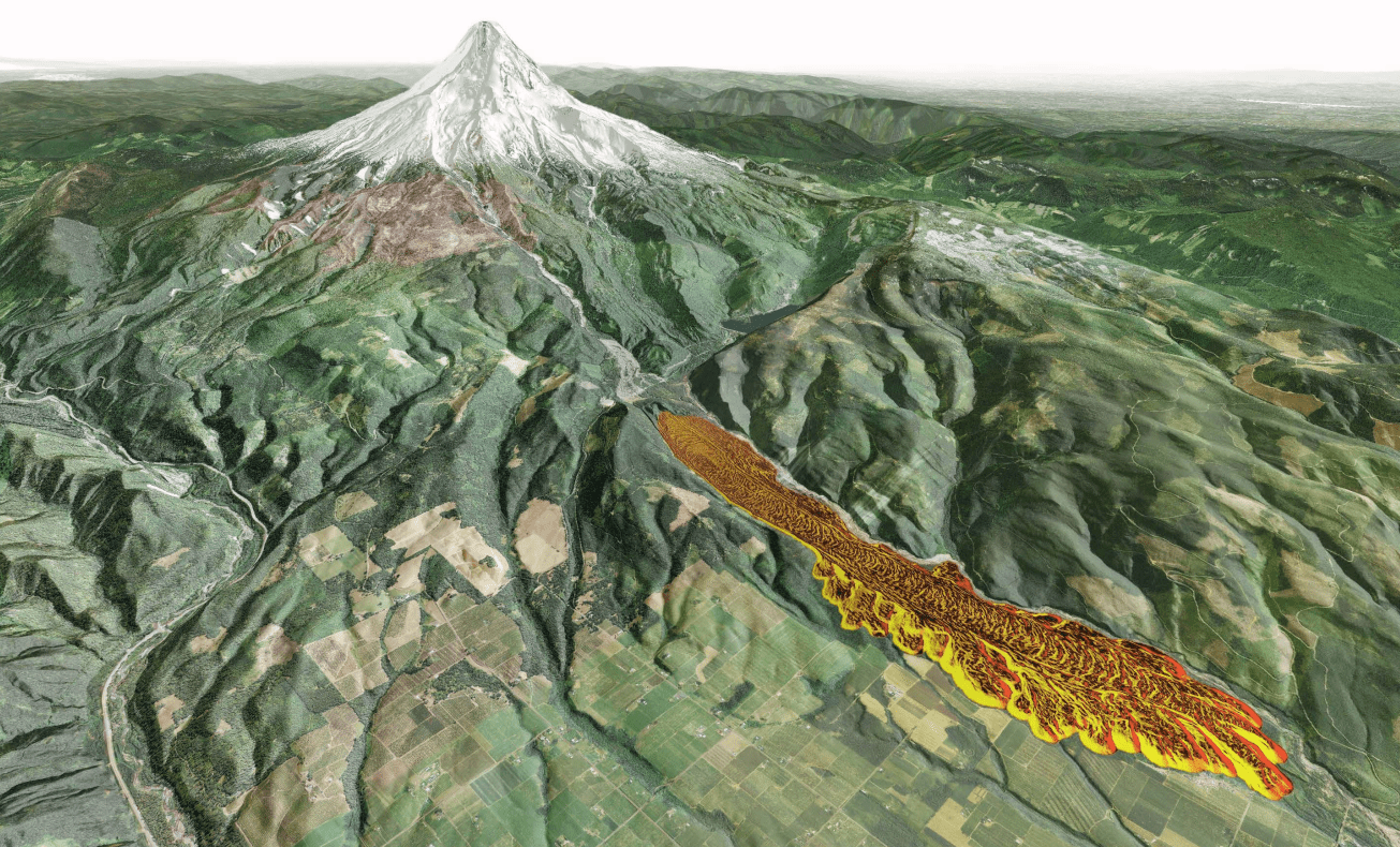 a diagram showing the lava tubes of mount hood