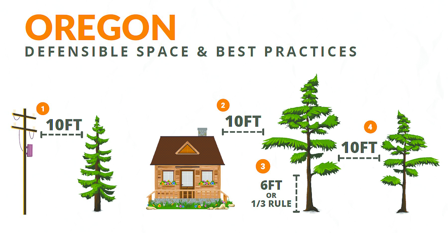 A graphic explaining the safety of tree trimming and wild fires