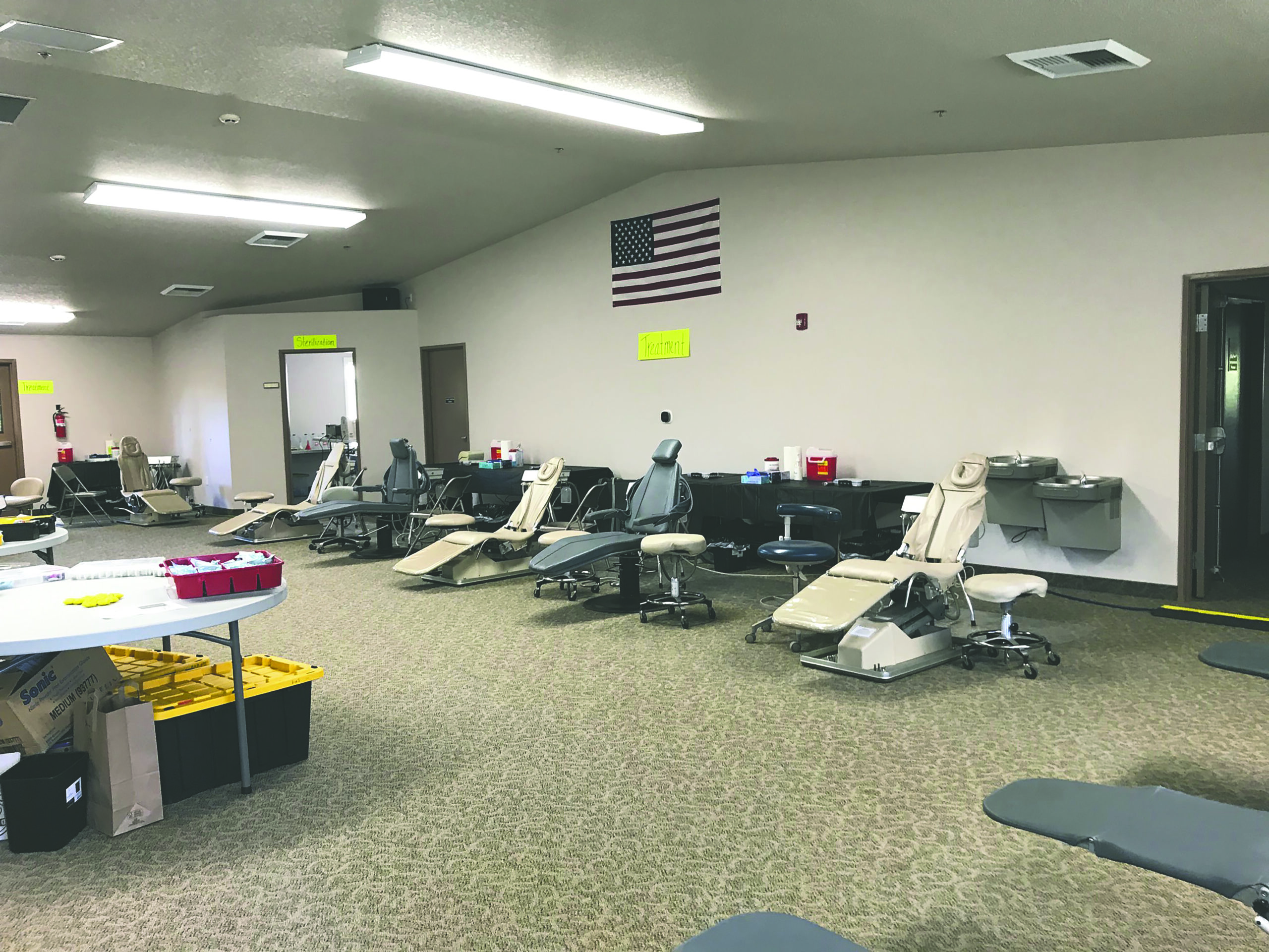 dentist chairs set up and ready for exams