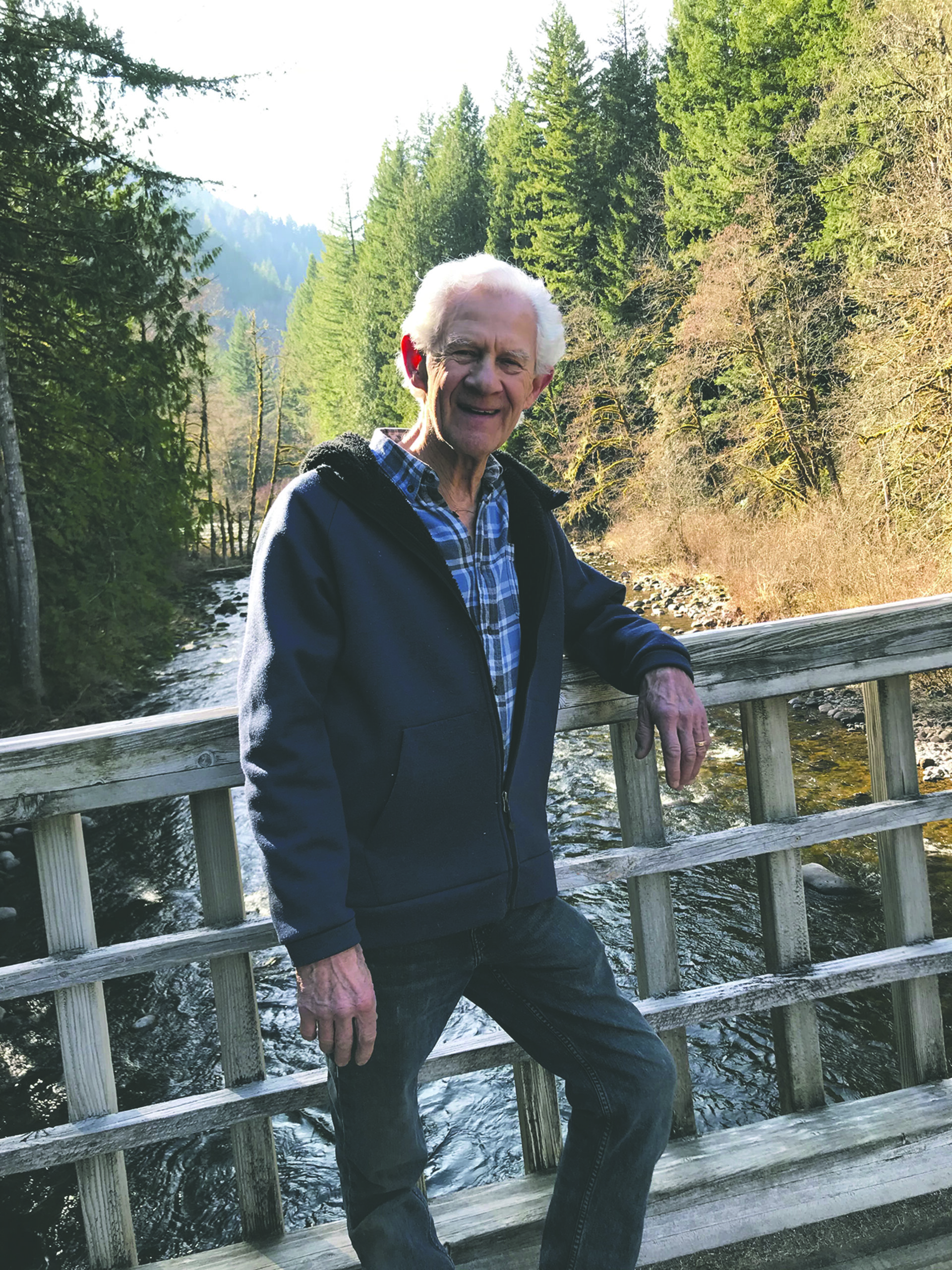 James poses on a bridge