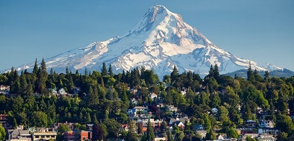 a beautiful view of mount hood