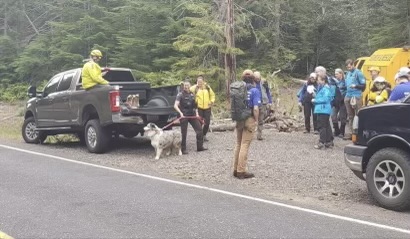 Search and rescue gather for a community event