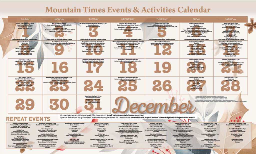 the mountain times calendar