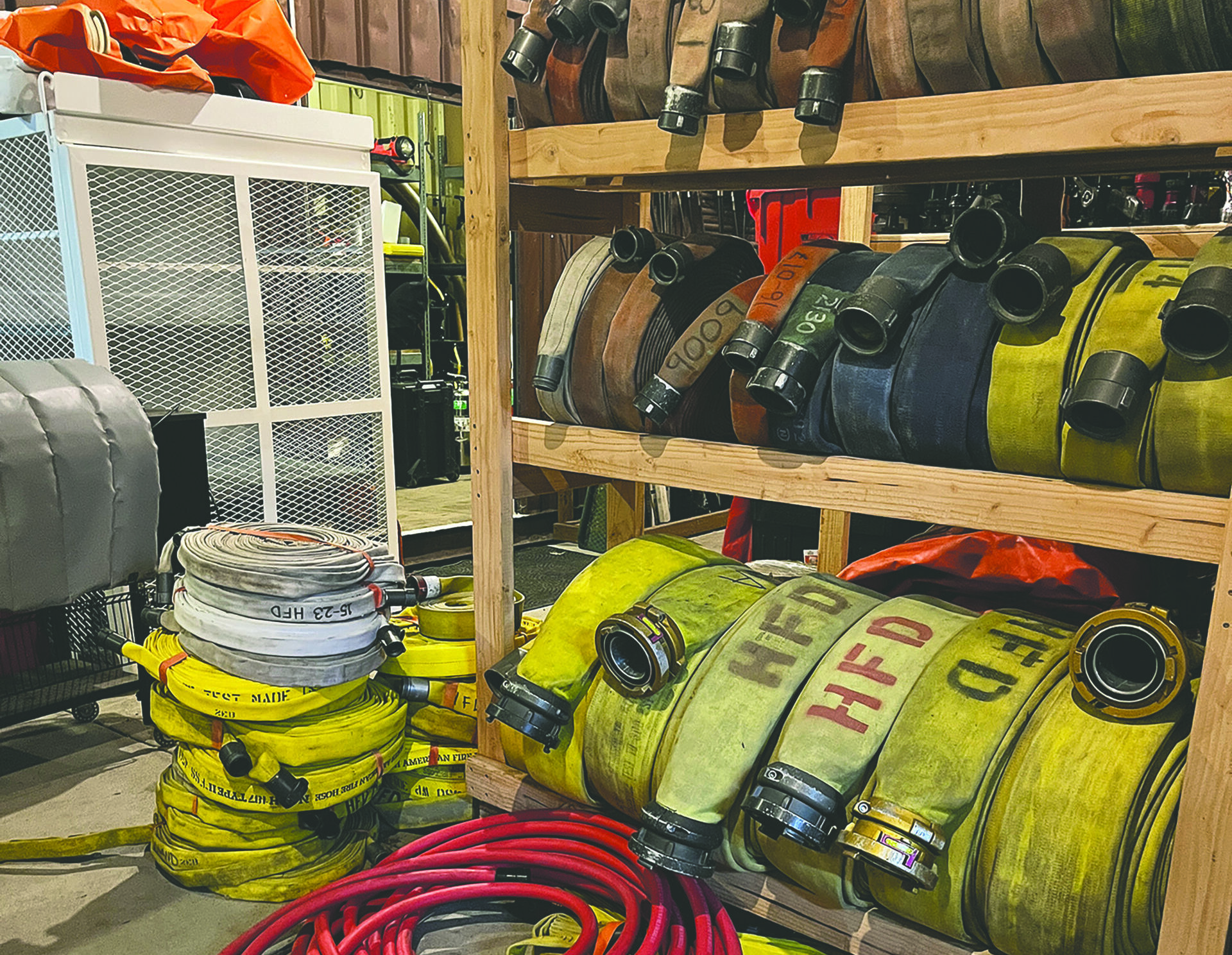 the current cramped storage for the fire department