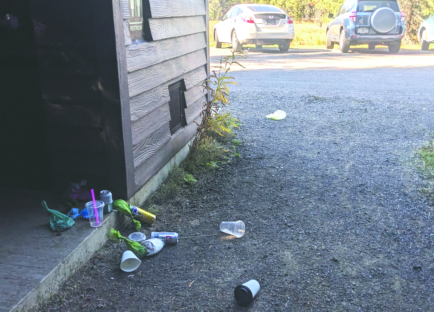 trash left at a campsite