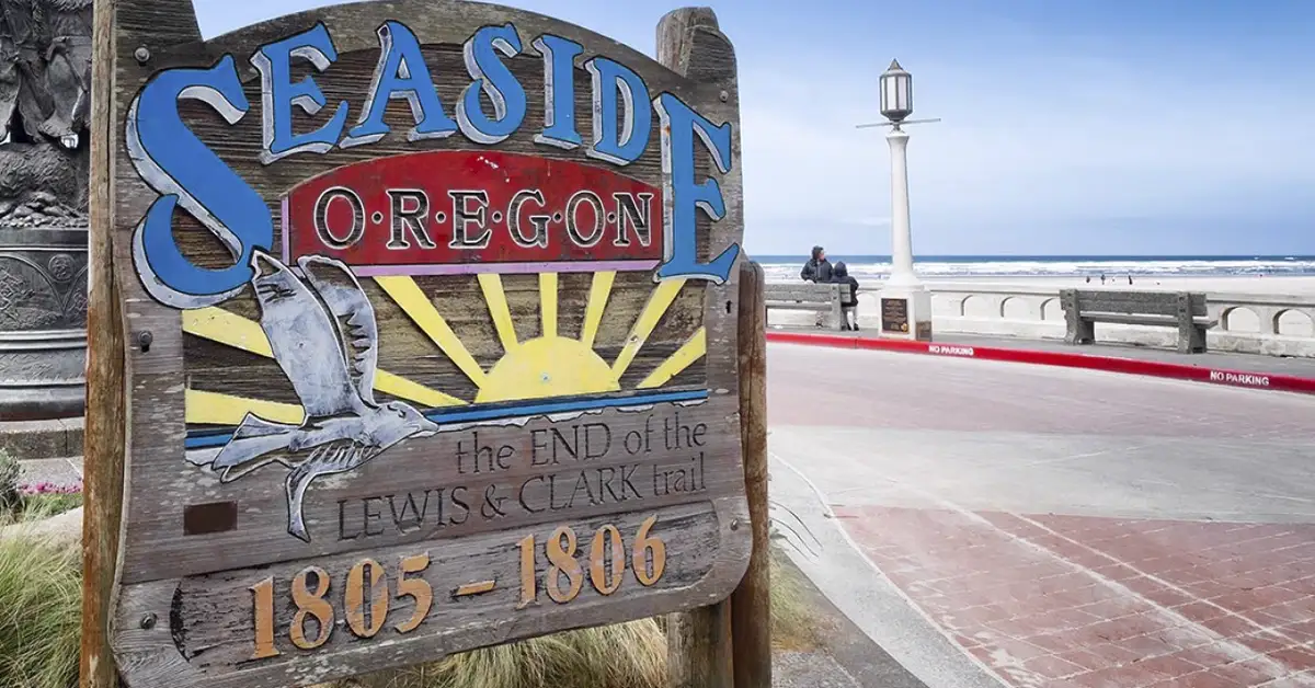 The City Welcome Sign for Seaside Oregon