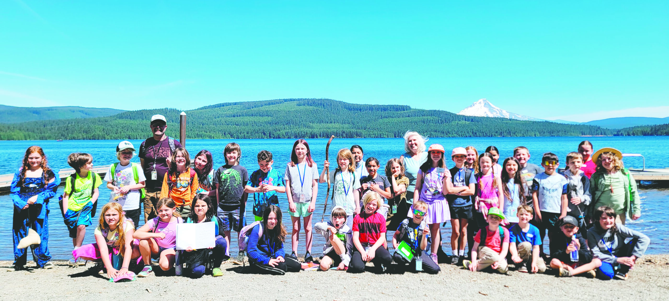 Kristine Nuivert's 3rd grade class on a hike during the last week of school